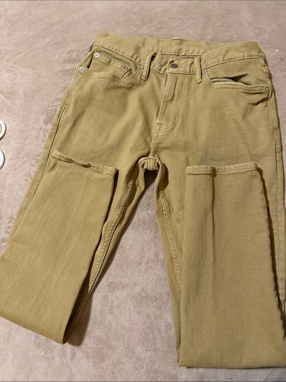 Old Navy Tan High-Rise Jeans with Branded Button